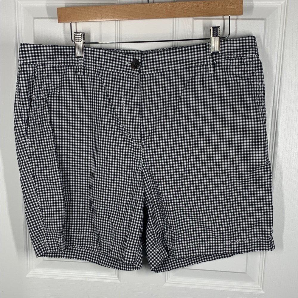 Talbots black and white gingham relaxed chino shirts size 14